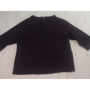 Talbots 3/4 Sleeve Top 2Xp Black With Red Ploka Dot Gold Zipper Machine Washable